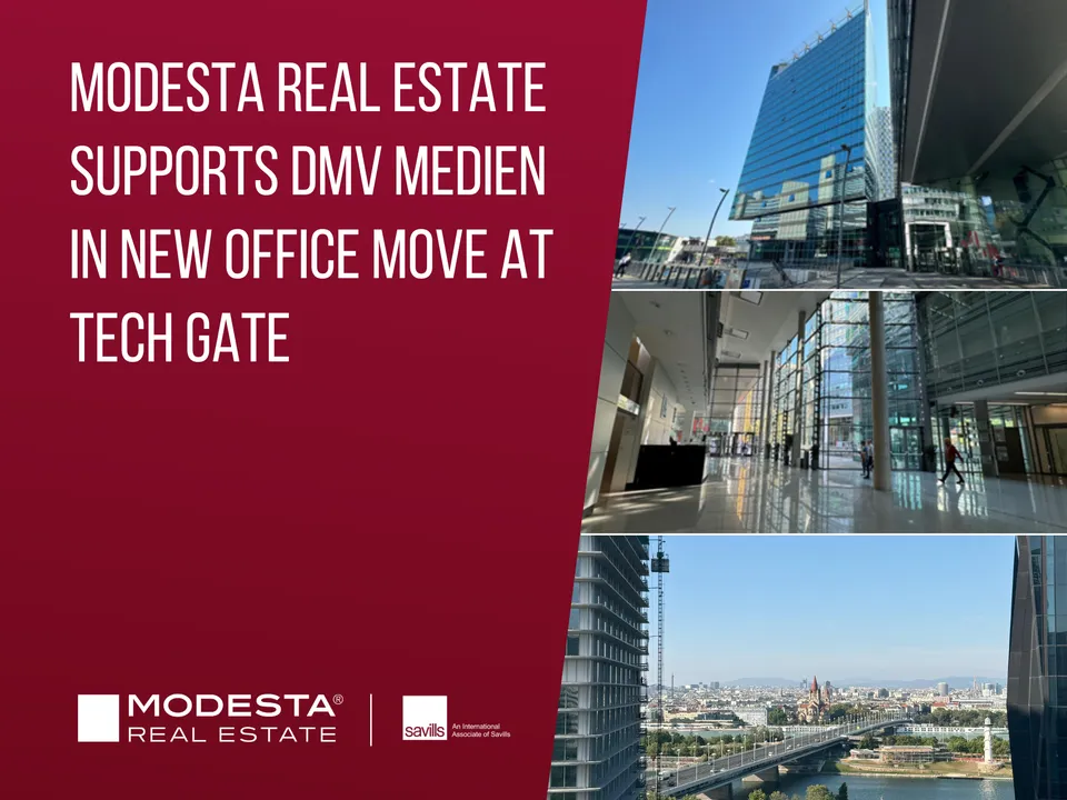 Modesta Real Estate brokers new office space for DMV Medien at Tech Gate Vienna